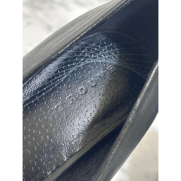 Trouve Remi Pump Chunky Platform Stacked Heel Shoes 8.5M Black Leather Coquette - Picture 5 of 10